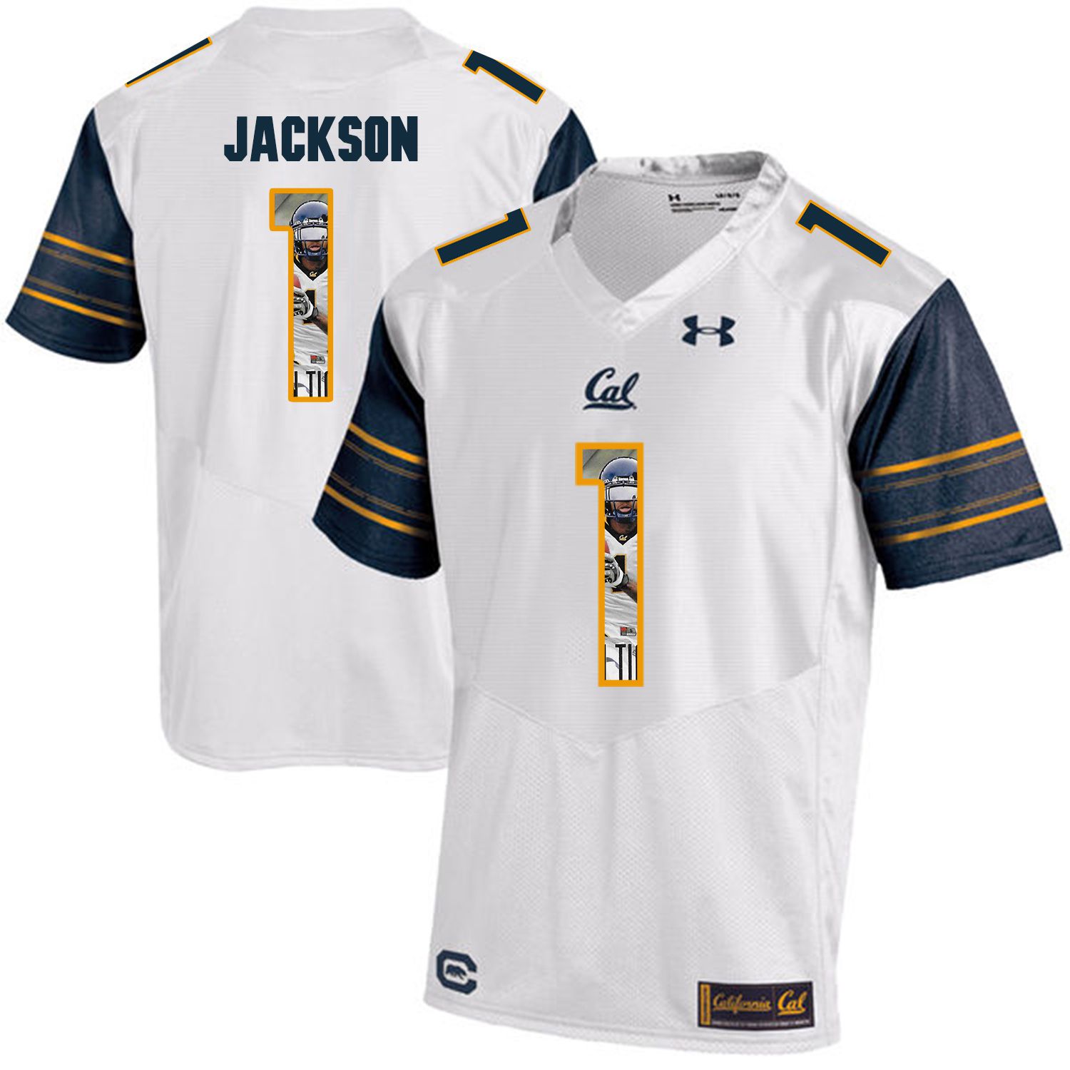 Men California Golden Bears #1 DeSean Jackson White Customized NCAA Jerseys1